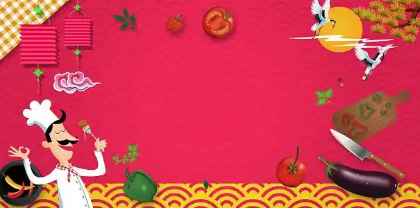 纹理底纹手绘卡通东南亚美食海报背景素材