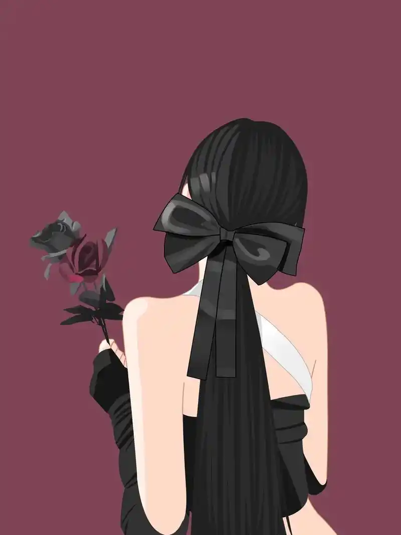 绝美女生背影插画|高级感插画头像.#手绘头像 #氛围感拉满的 - 抖音