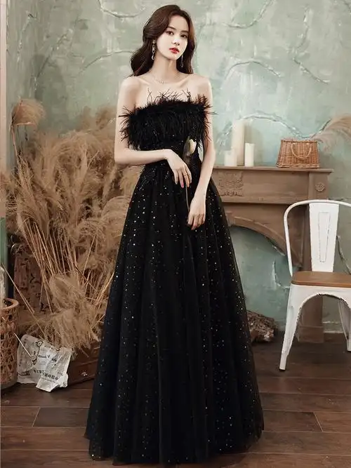 六安吕阁女装/女士精品婚纱更新时间:2022年03月04日黑色晚礼服女2021