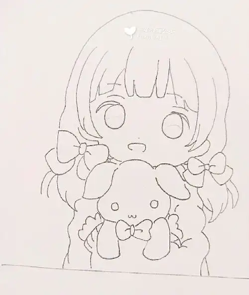 动漫可爱女生简笔画小苗族q版简笔画卡通q版超萌的动漫女孩简笔画q版