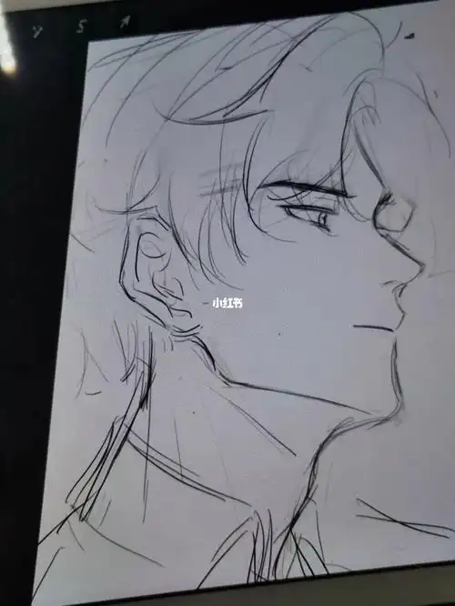 被画的侧脸帅晕