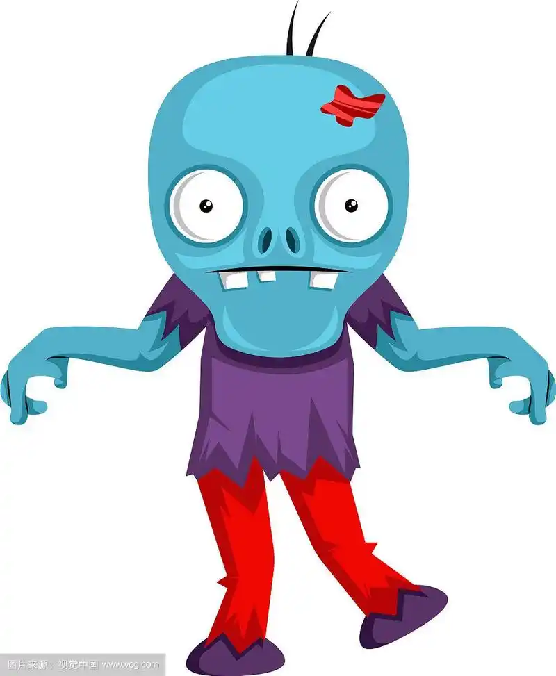 在白色背景上跳舞的僵尸