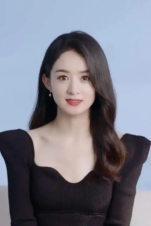 照#|#赵丽颖气质好绝#赵丽颖黑西装正件照9615披肩长发 黑西装