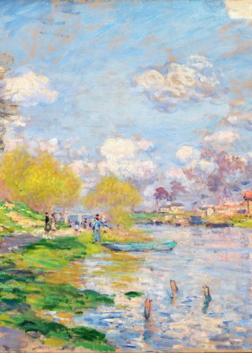 世界名画莫奈喷绘油画 欧洲风景客厅装饰画画芯油画布227