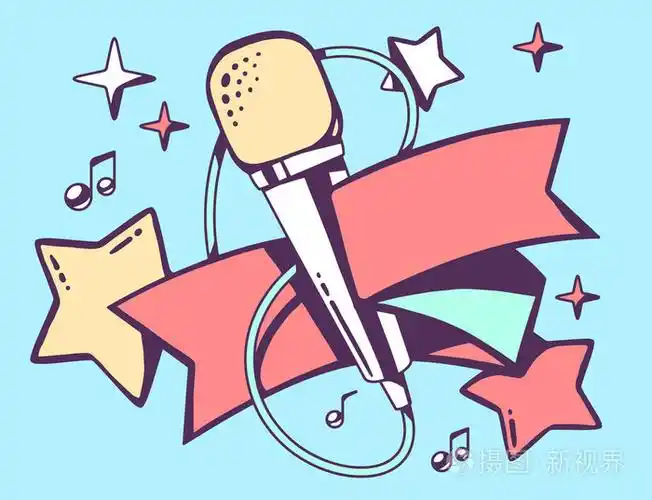 用丝带 olorful 麦克风