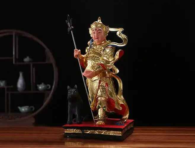 二郎神杨戬神像家用供奉摆件树脂佛像站坐二郎真君哮天犬天神将军 12