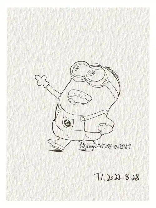 简笔画分享61小黄人1内附过程