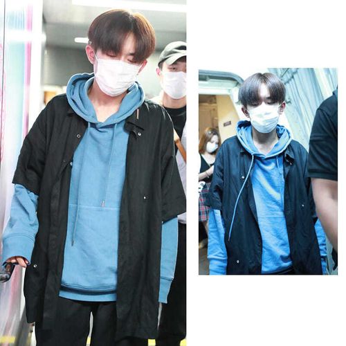 封闭货车易烊千玺同款衣服宽松蓝色卫衣连帽机场帽衫秋冬学生国潮