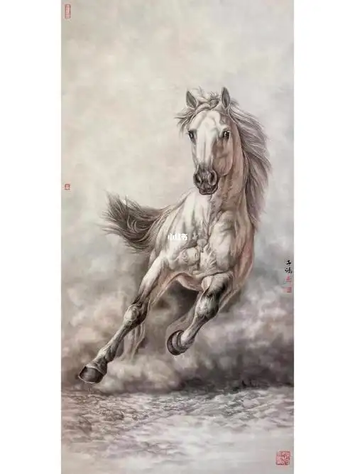 骏马图马到成功一马当先