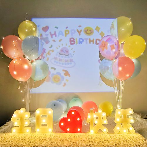 ins小红书同款生日快乐投影仪氛围灯背景装饰投影灯周岁场景布置