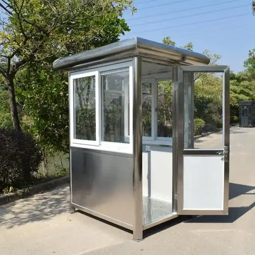 深圳宏慧厂家不锈钢岗亭保安亭户外治安岗亭门卫值班室停车场收费亭