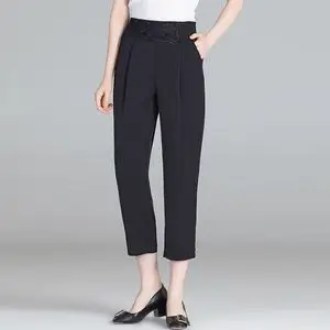 中年妈妈装春夏薄款松紧腰休闲裤子夏装40岁50中老年女裤2021新款