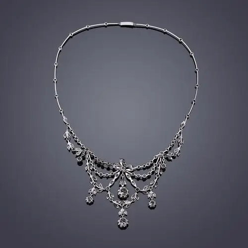 主钻1.3ct/1ct/19世纪维多利亚时期钻石古董项链