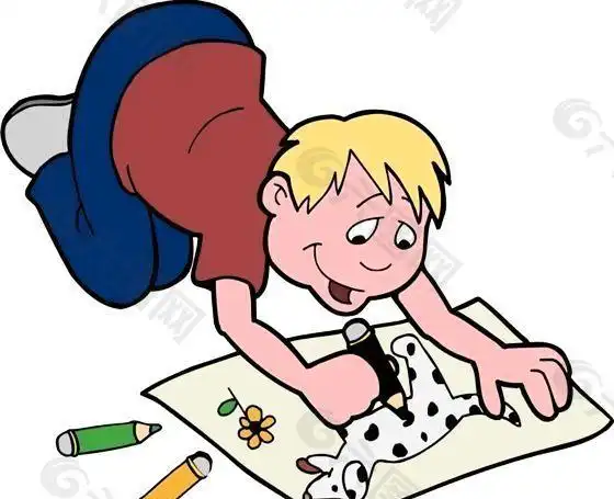 漫画儿童卡通儿童矢量eps格式0382