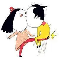 小孩子别看,卡通情侣打架,男人被打的好惨呀-搞笑头像
