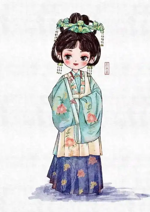 汉服##古风插画