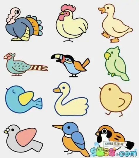 非常简单的50个简笔画幼儿园彩色动物简笔画图片彩色动物简笔画图片简