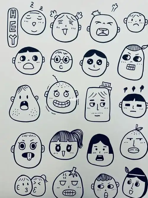 简笔画|100多种超萌表情包自己也能画
