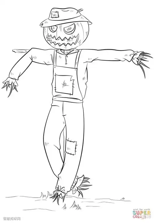 稻草人简笔画图片5