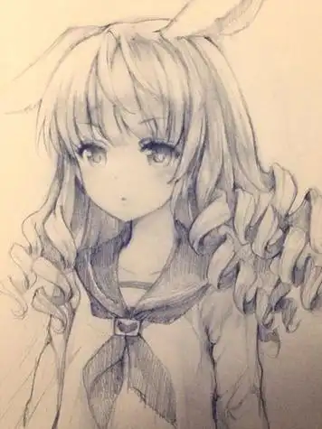 人物铅笔画临摹素材,精致的动漫人物手绘线稿动漫素描画图优秀作品