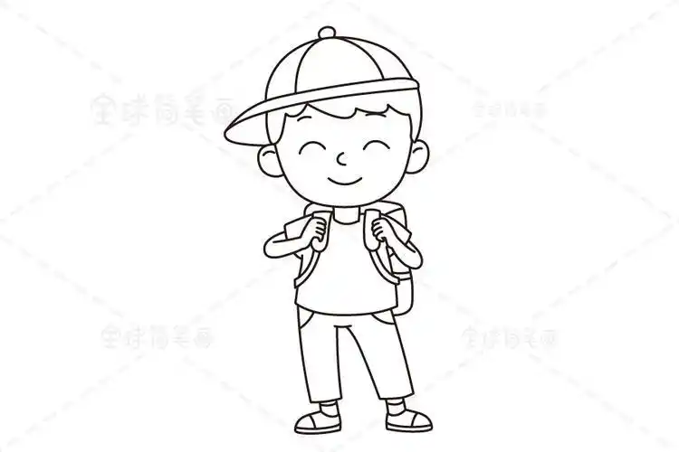 简笔画人物简单易学男孩