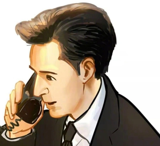 卡通图片换成了一张自己的漫画版图像;这张打电话的侧脸,是胡歌去年