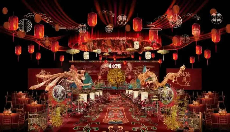 唐制和明制汉婚适用的中式婚礼现场布置搭建