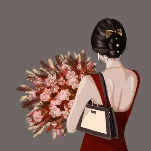 cr:谢大娘娘背影头像,抱花头像.女生头像,闺蜜头像,情侣头像