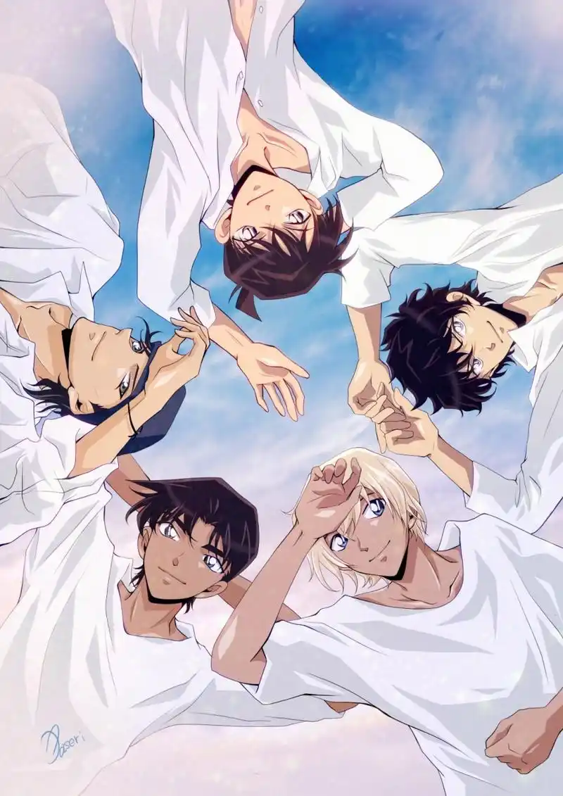 名侦探柯南# 这是什么神仙画面,名柯中的白衬衫男神们[期待]  twi