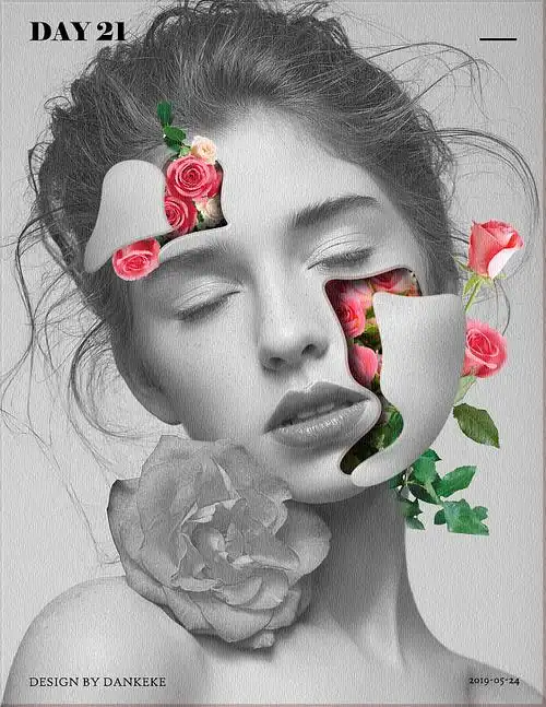 ps学/练:人物创意海报2之自己瞎做