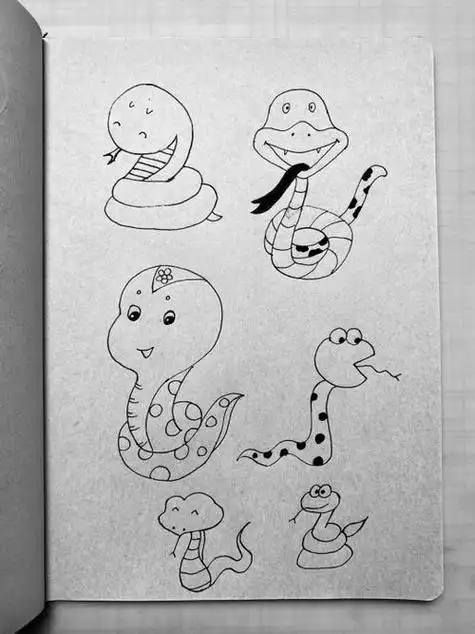 小蛇冬眠怎么画简笔画