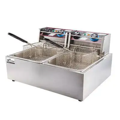 薯塔机电带漏油炸鸡炉温控器单杠控温篮油炸机 经济型 商用迷你