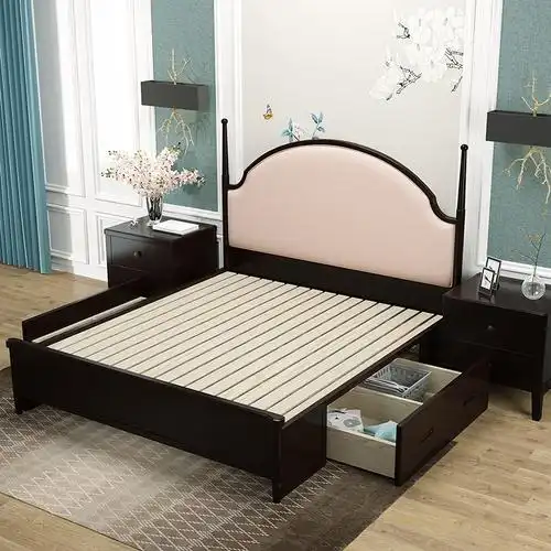 喜临门官方旗舰店美式轻奢实木木床1.8米主卧双人床法式实木床