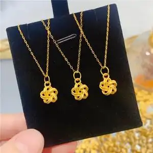 老凤祥黄金六芒星吊坠999足金18k项链转运珠黄金时尚七夕节送女友