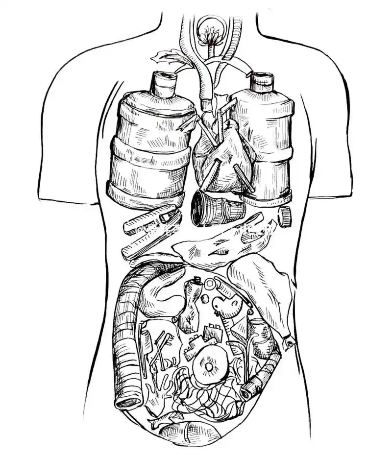 海洋污染·塑料解构 19年画的 关于海洋污染主题的插画 基于p2 p3类似