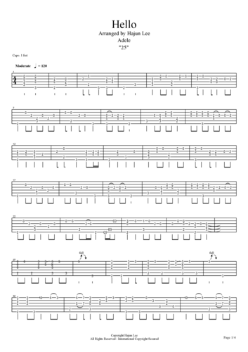 hello吉他谱1