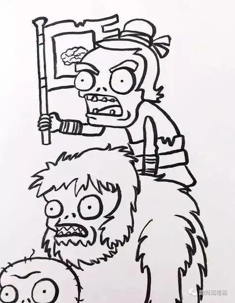 宝雪地僵尸简笔画