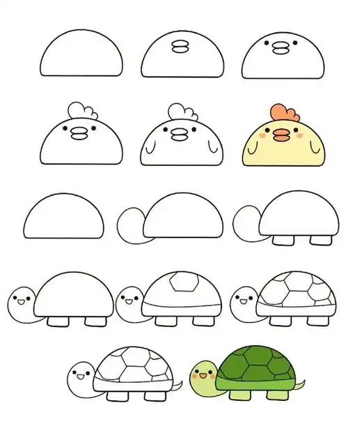 可爱的小动物简笔画步骤图教程合集