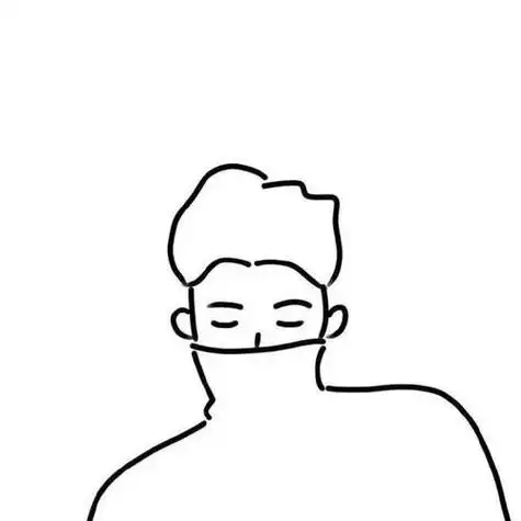 男头极简黑白线条男生头像