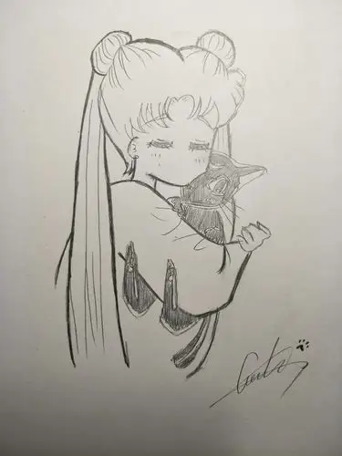 美少女战士 月野兔 随笔画 铅笔手绘