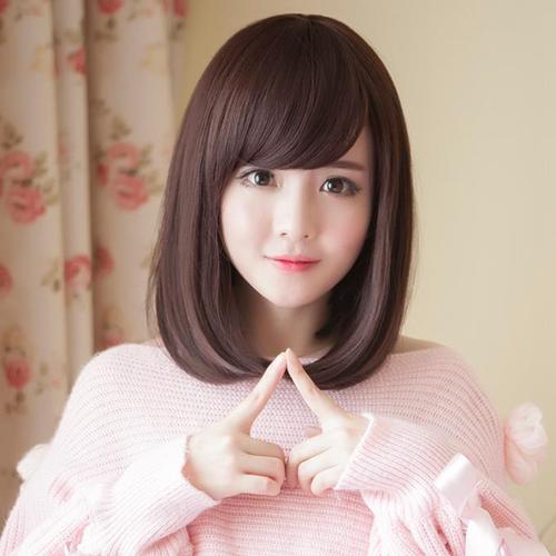 假发女假发短发bobo头斜刘海波波头发型帅气假发套假发短直发内扣