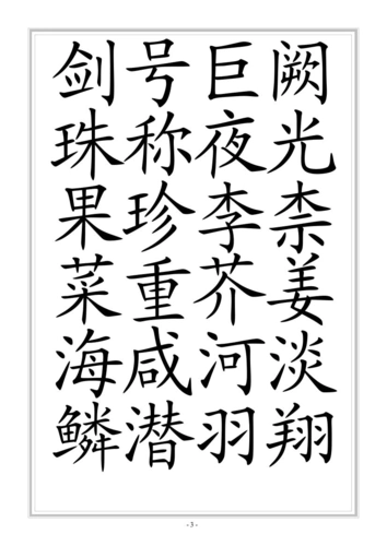 千字文各种字体