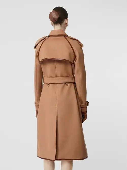 纽扣裁片装饰羊绒混纺 trench 风衣 产品图片11