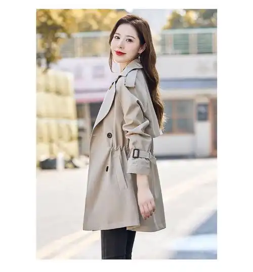 天猫质量(有内里)中长款风衣新款休闲显瘦洋气外套女士风衣 - 17网