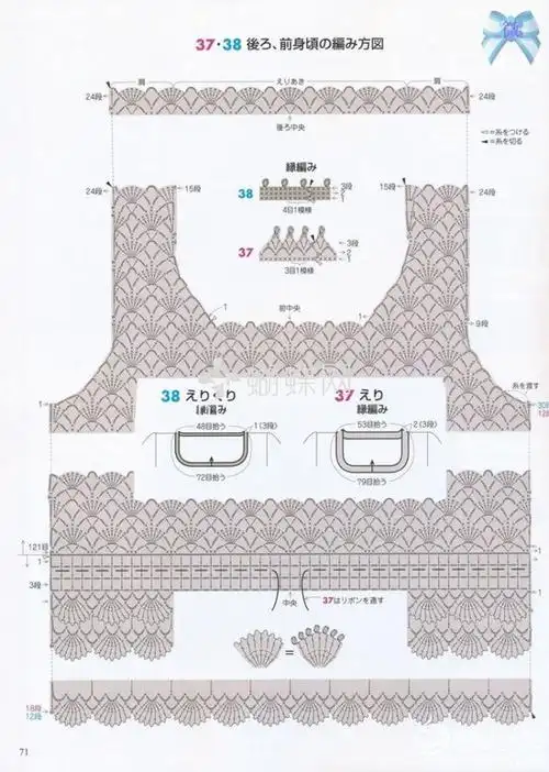 编织教程 中袖钩花衣 心灵印记作品 钩针钩织镂空毛衣图解用针:柳氏2.