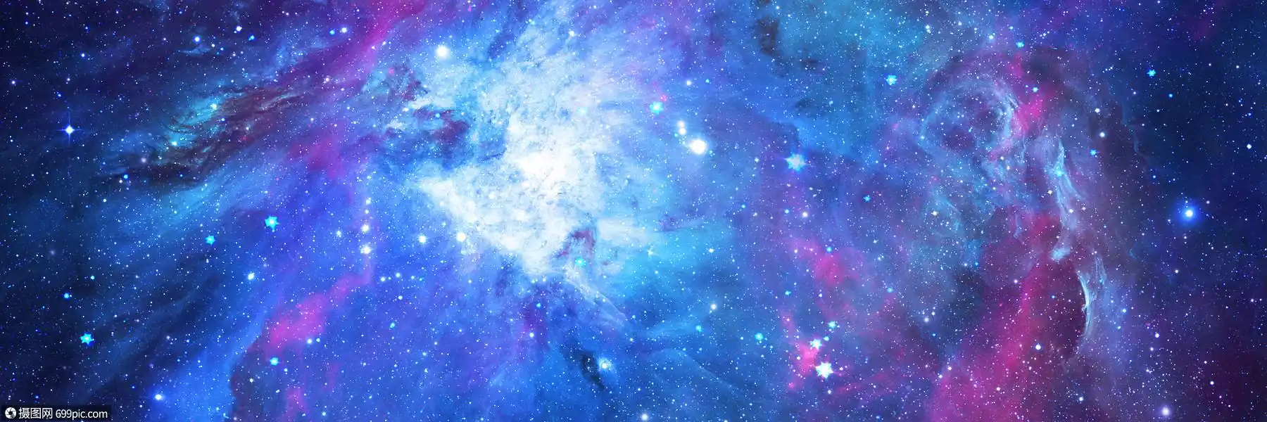 蓝紫色灿烂星空banner