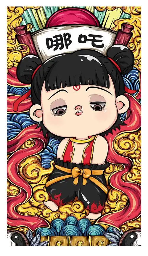 巧匠手绘班级国潮风格插画学员作业