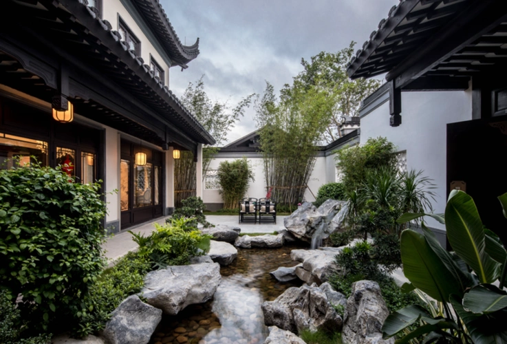 古典中式别墅庭院设计案例参考_腾讯新闻