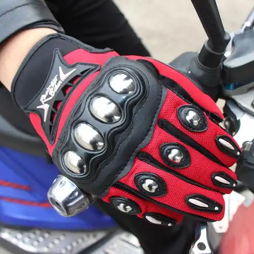 摩托车手套户外运动不锈钢金属硬壳防护电动车自行车骑行赛车手套