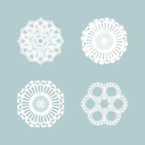 4款矢量蕾丝花纹素材